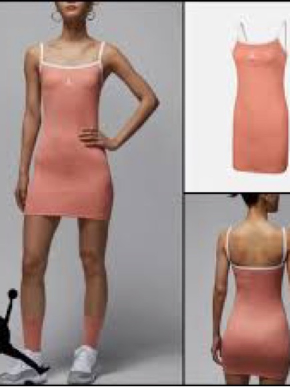 Jordan Coral Mini Slip Dress with White Trim New without tags size small